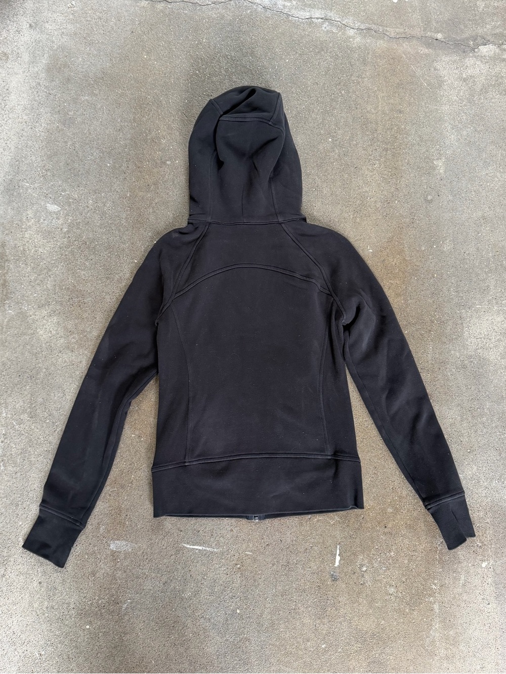 Lululemon Scuba Hoodie Light Cotton Fleece in Black Size 6 Activewear Zip Up - Picture 7 of 11
